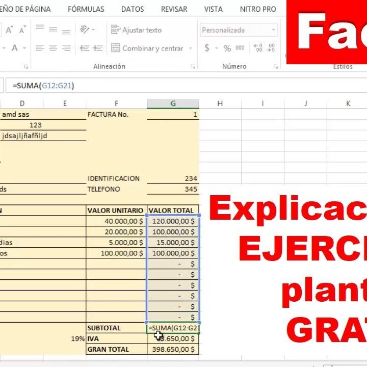 Plantilla Gratuita Modelo Factura Alquiler Local Excel Descarga Y Personaliza 0222