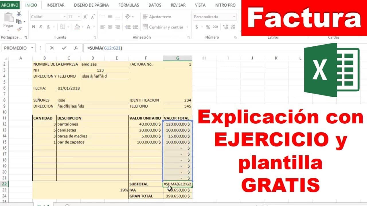 Plantilla Gratuita Modelo Factura Alquiler Local Excel Descarga Y Personaliza Asesoría Digital 7178